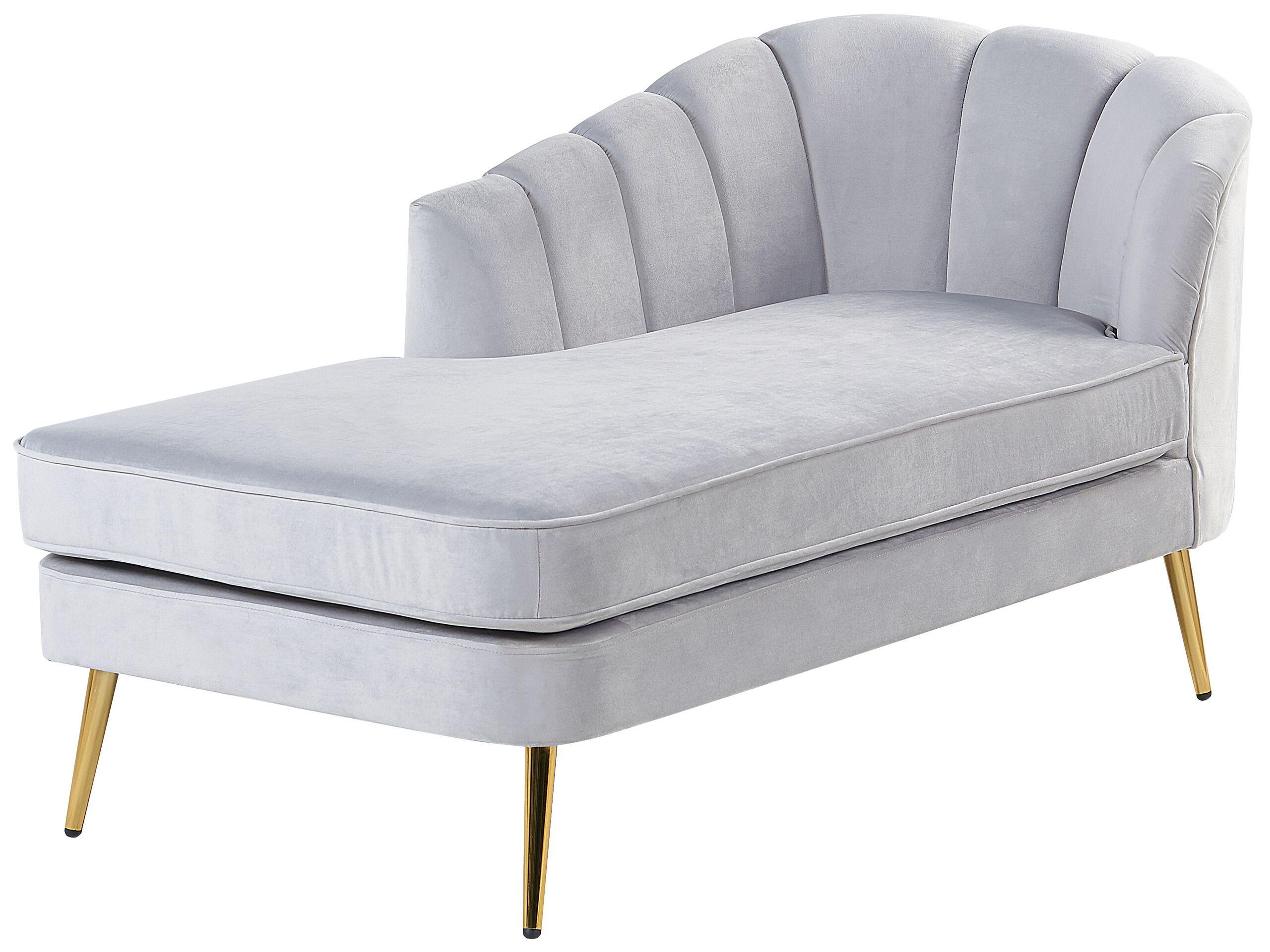 Beliani Chaise longue en Velours Traditionnel ALLIER  