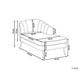 Beliani Chaise longue en Velours Traditionnel ALLIER  