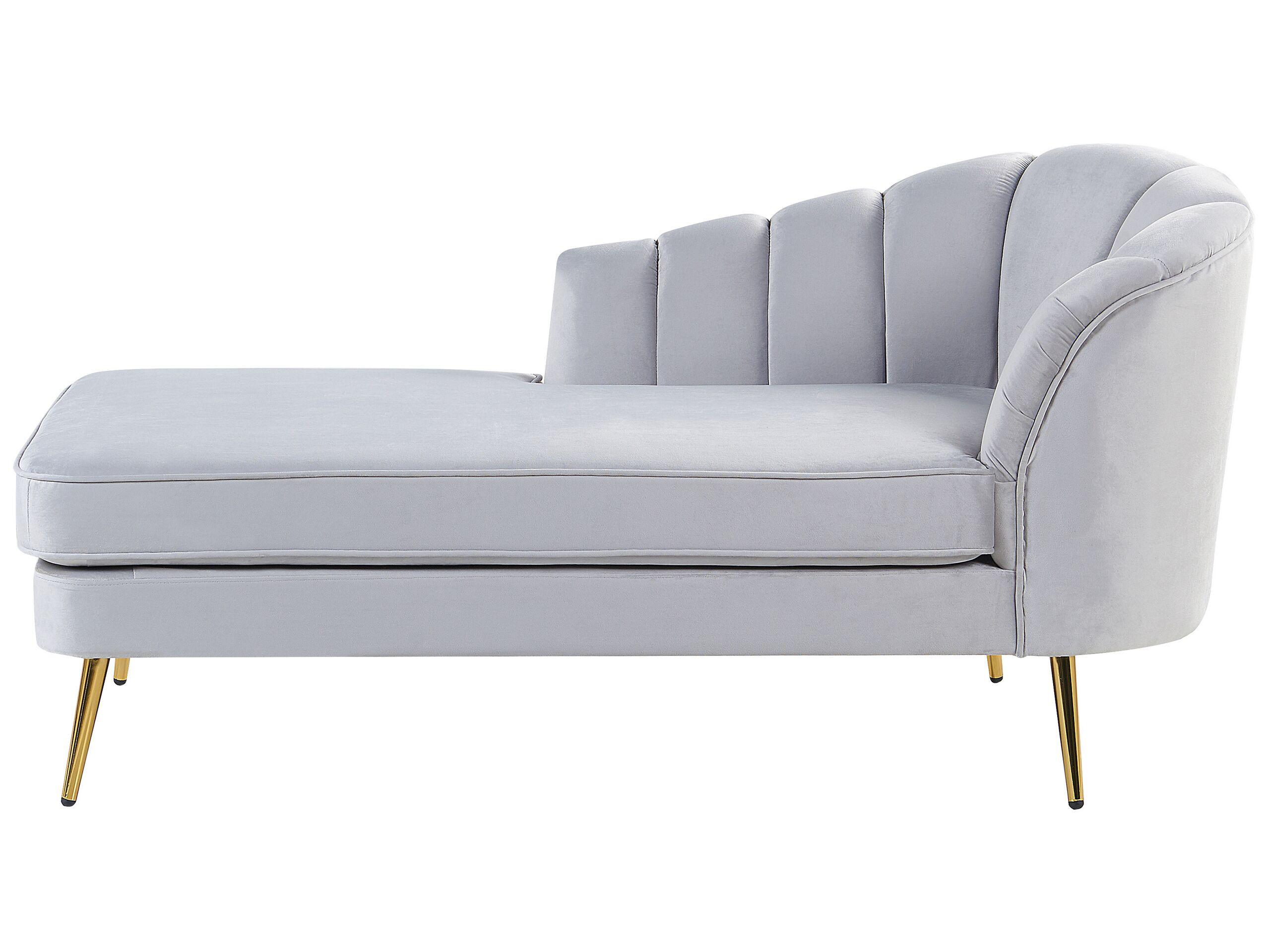 Beliani Chaise longue en Velours Traditionnel ALLIER  