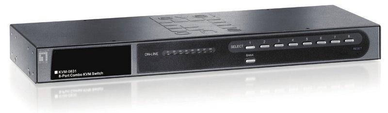 Levelone 8-port Combo Kvm Switch Mit Erweiterungs-slot Unisex Grau