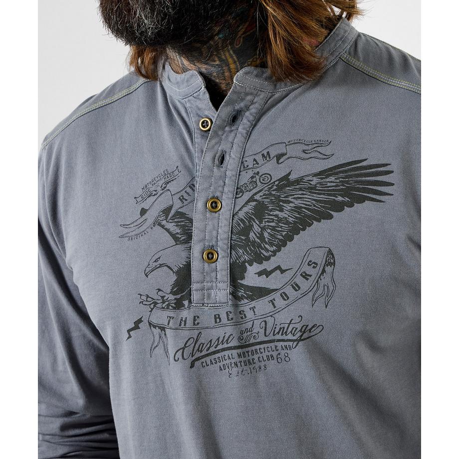 Joe Browns Langarm Henley Shirt Adler Motiv  