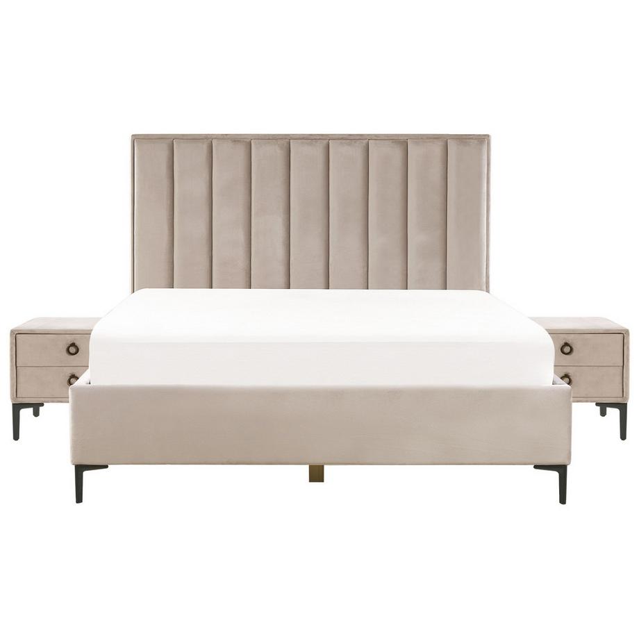 Beliani Set da camera da letto en Velluto SEZANNE  