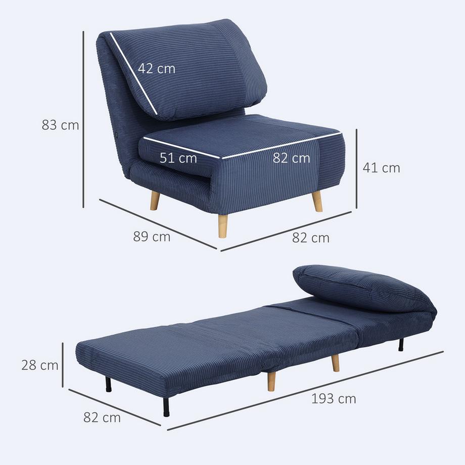 HOMCOM Chaise de couchage  
