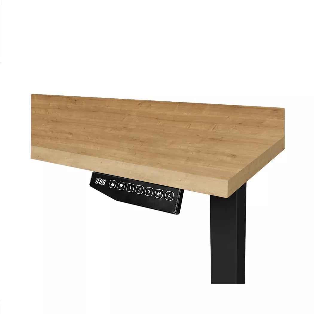 Contini - Höhenverstellbarer Bürotisch 1.8x0.8m Eiche / Gestell RAL 9005, One Size