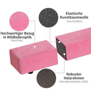 Northio  Schwebebalken 210 cm Klappbarer Turnbalken für Indoor & Outdoor, Balance Beam bis 120 kg, Rosa 