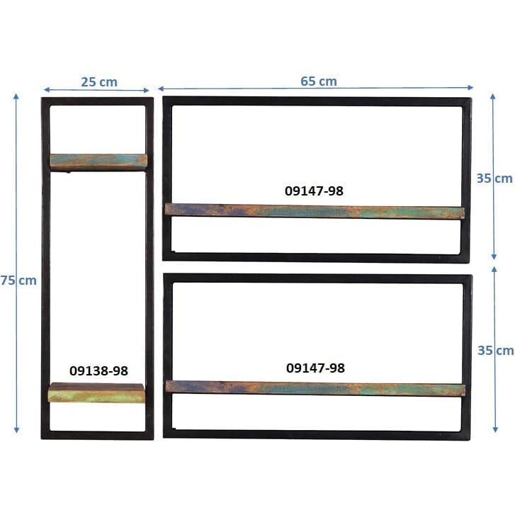 mutoni Wandregal River bunt 95x25x75 (3-tlg)  