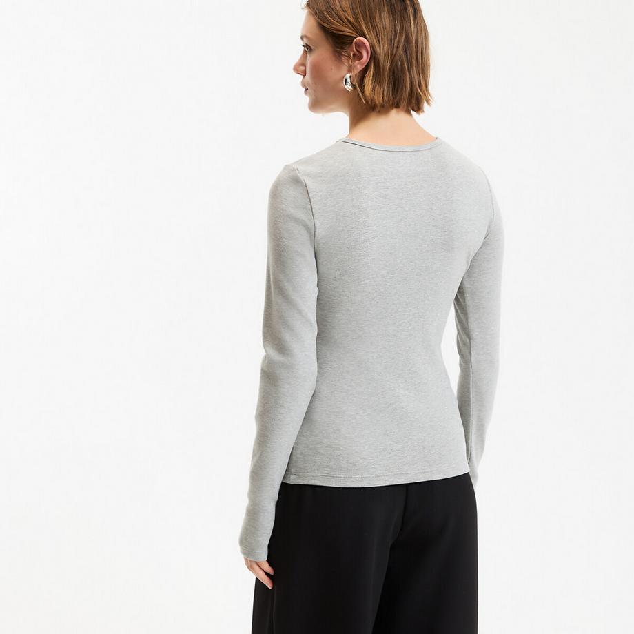 La Redoute Collections Langarm Henley T-Shirt  