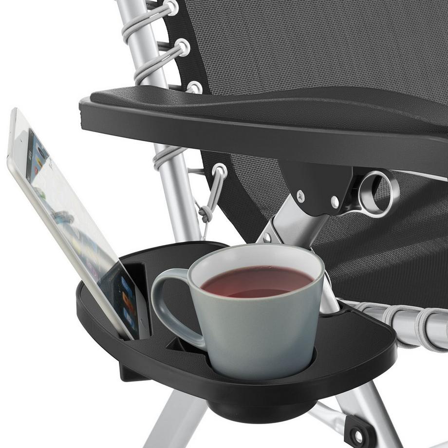Tectake Chaise longue CLOUD II pliable avec dossier flexible et repose-pieds  