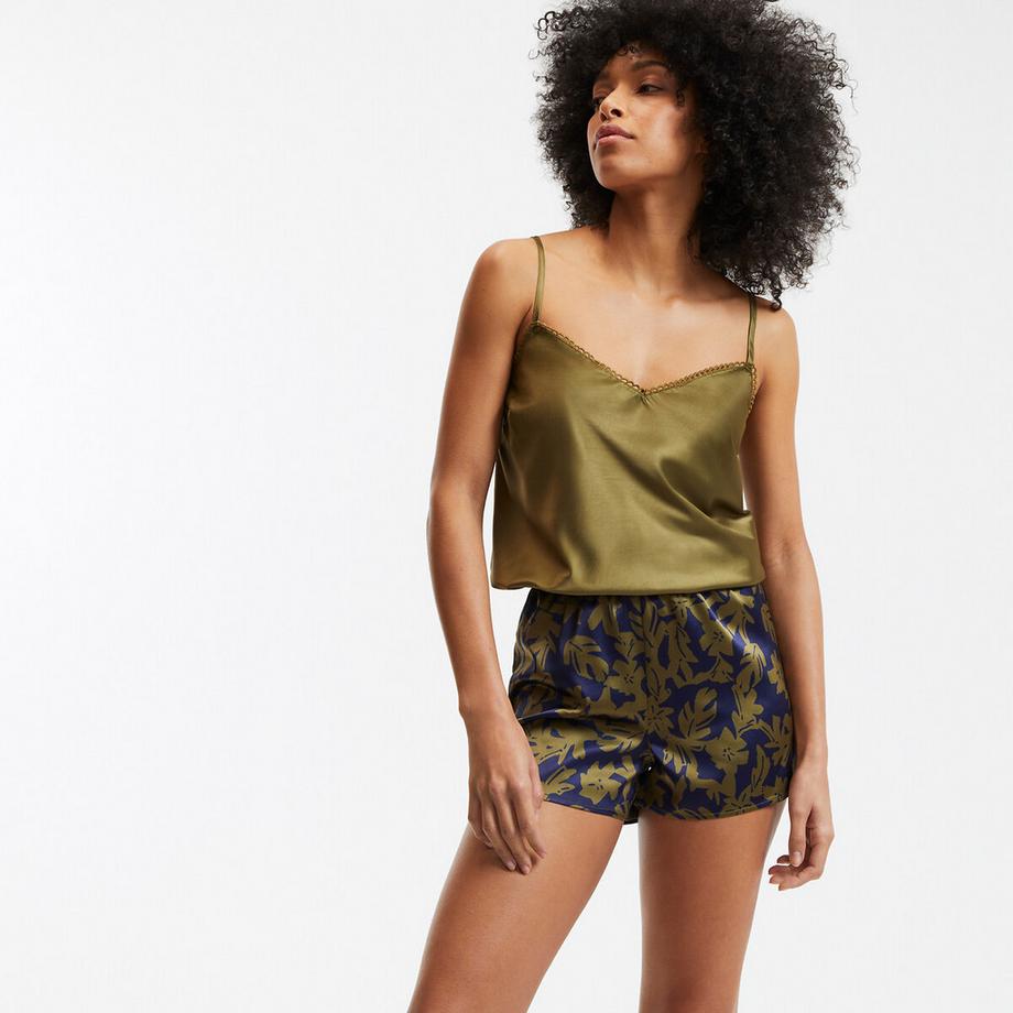 La Redoute Collections Satin Pyjamashorts mit Blumenmuster  