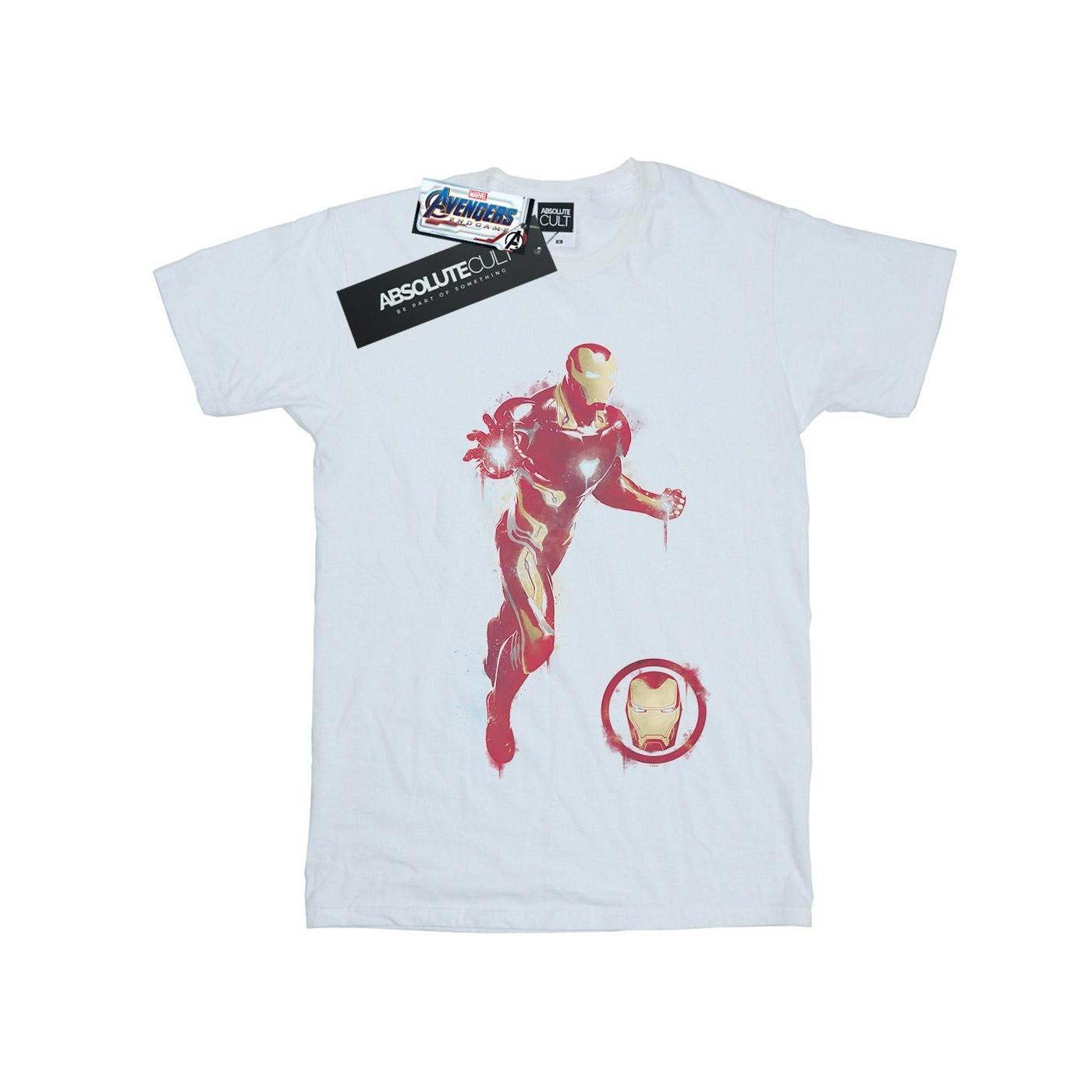 Image of Avengers Endgame Painted Iron Man Tshirt Damen Weiss XL