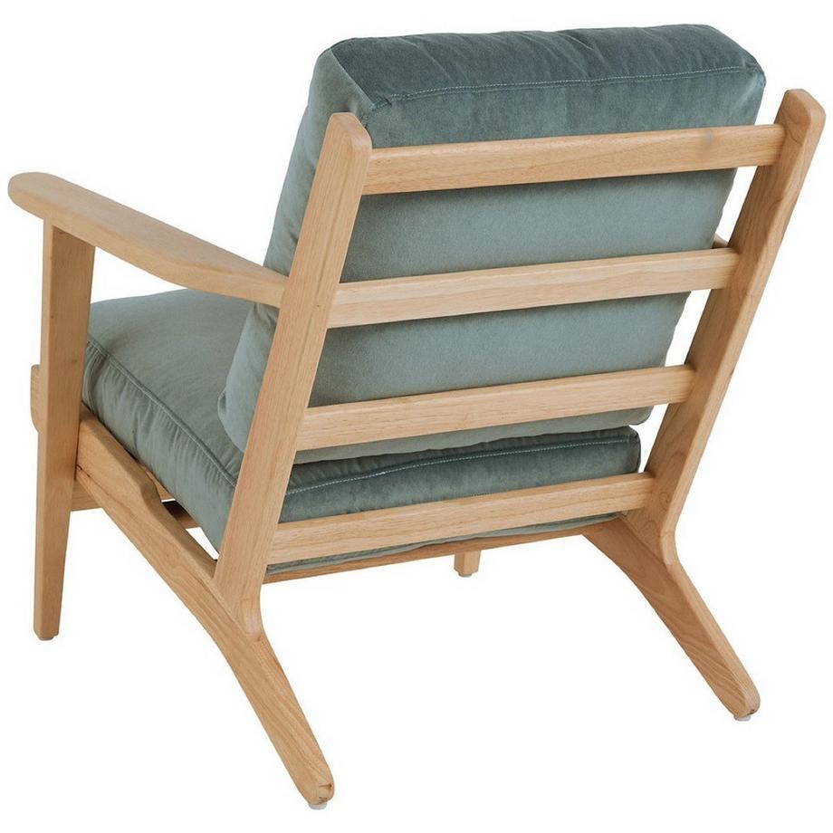 Blanc d'Ivoire Fauteuil Jules déhoussable velours bleu céladon  