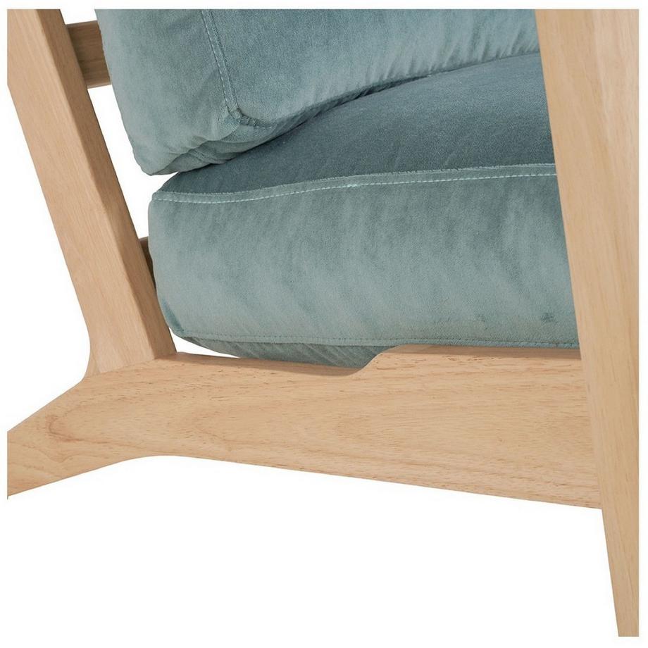 Blanc d'Ivoire Fauteuil Jules déhoussable velours bleu céladon  