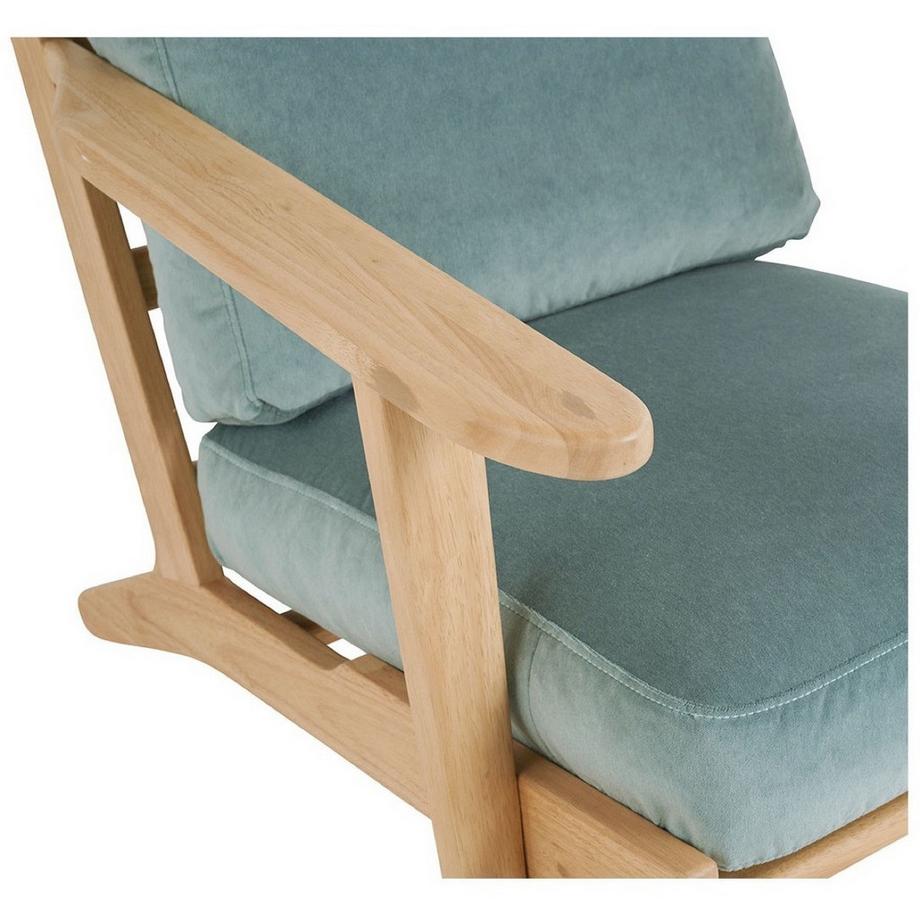 Blanc d'Ivoire Fauteuil Jules déhoussable velours bleu céladon  