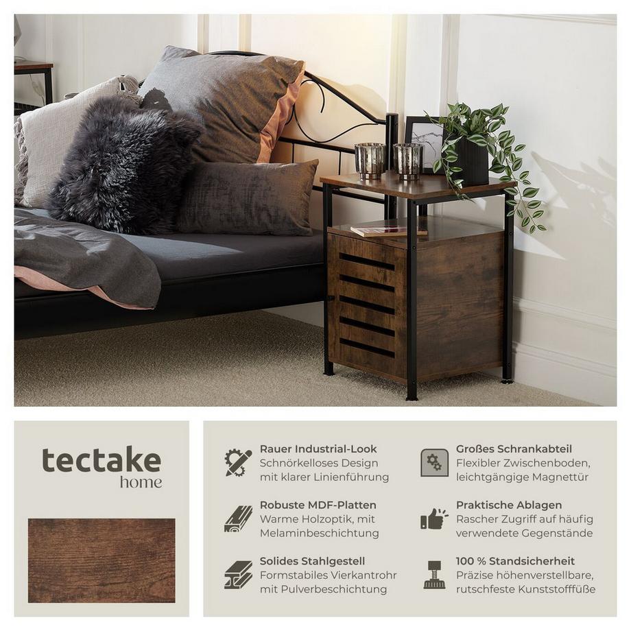 Tectake Armoire d'appoint CORK style industriel  