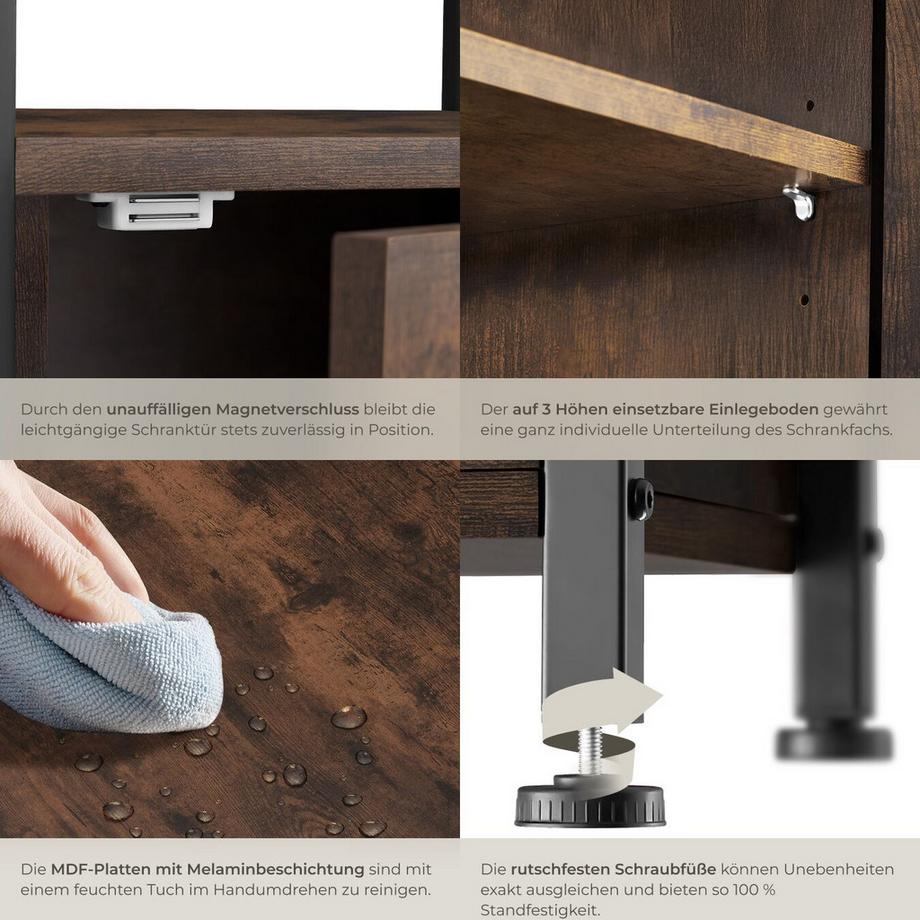 Tectake Armoire d'appoint CORK style industriel  