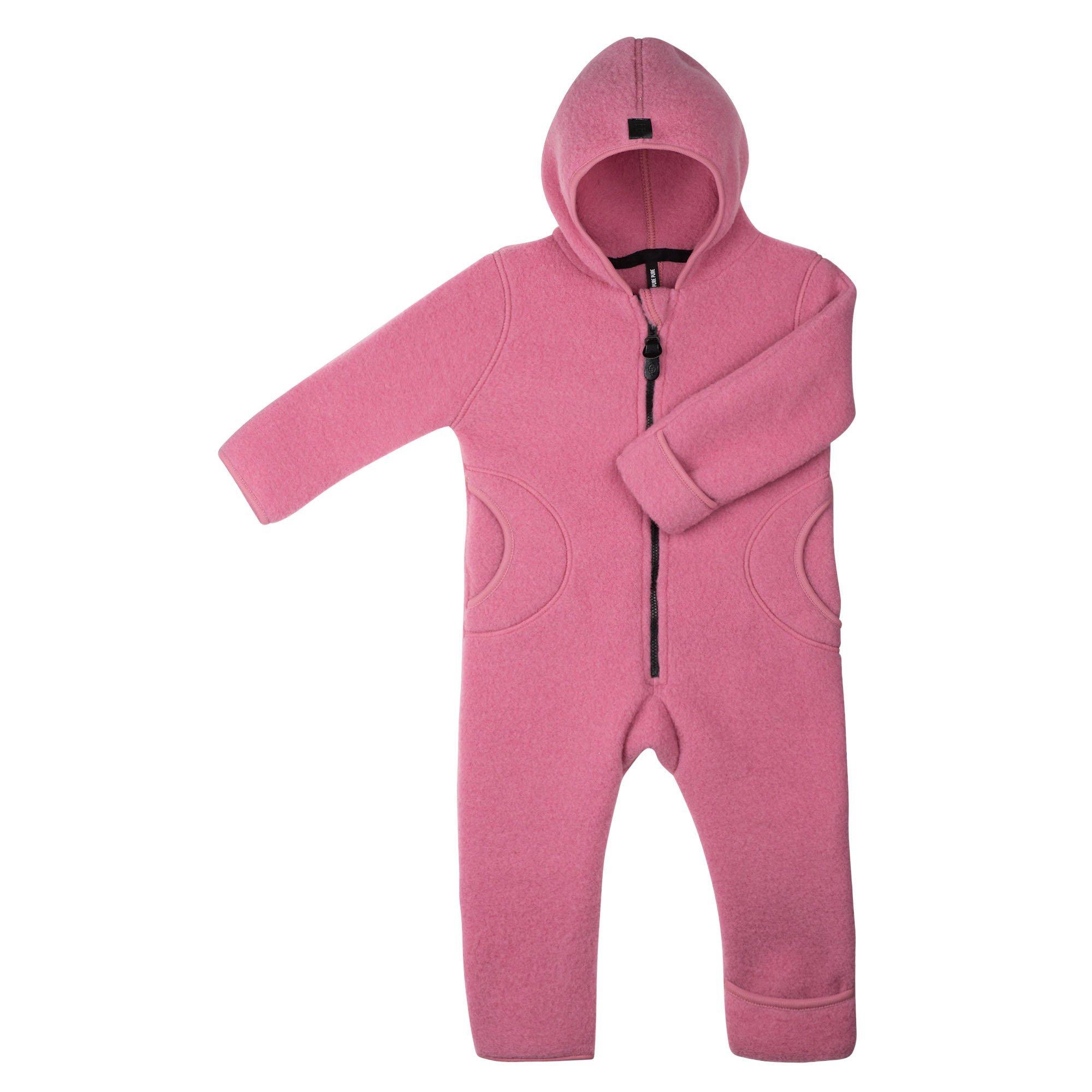 Image of Baby Fleeceoverall Dusty-pink Unisex Pink 86/92