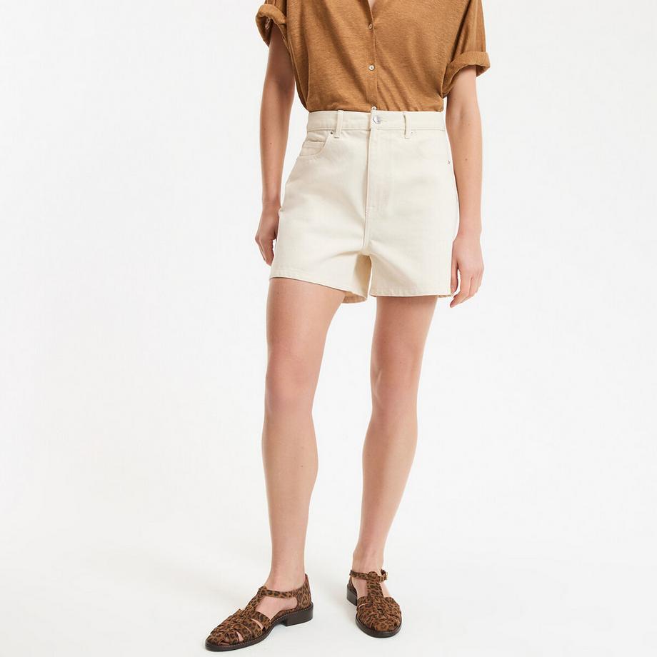 Jeansshorts mit hohem Bund