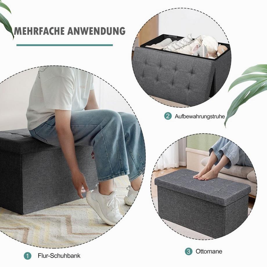 Northix Ottoman mit Stauraum und Kissen  