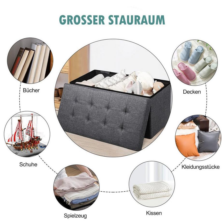 Northix Ottoman mit Stauraum und Kissen  