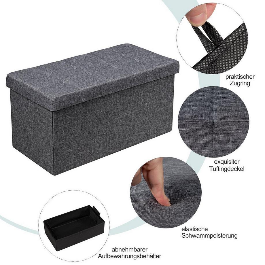 Northix Ottoman mit Stauraum und Kissen  