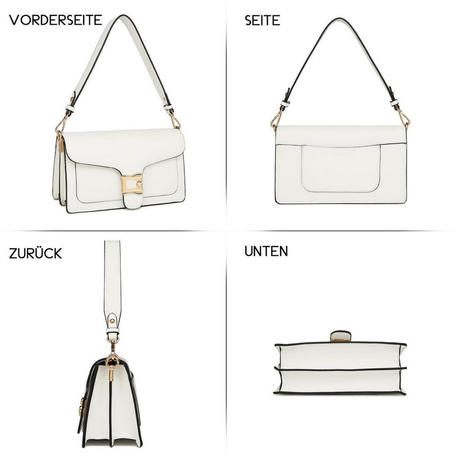 Only-bags.store Umhängetasche Clutch mit 2 abnehmbaren breiten Riemen Kreditkartenfächer  