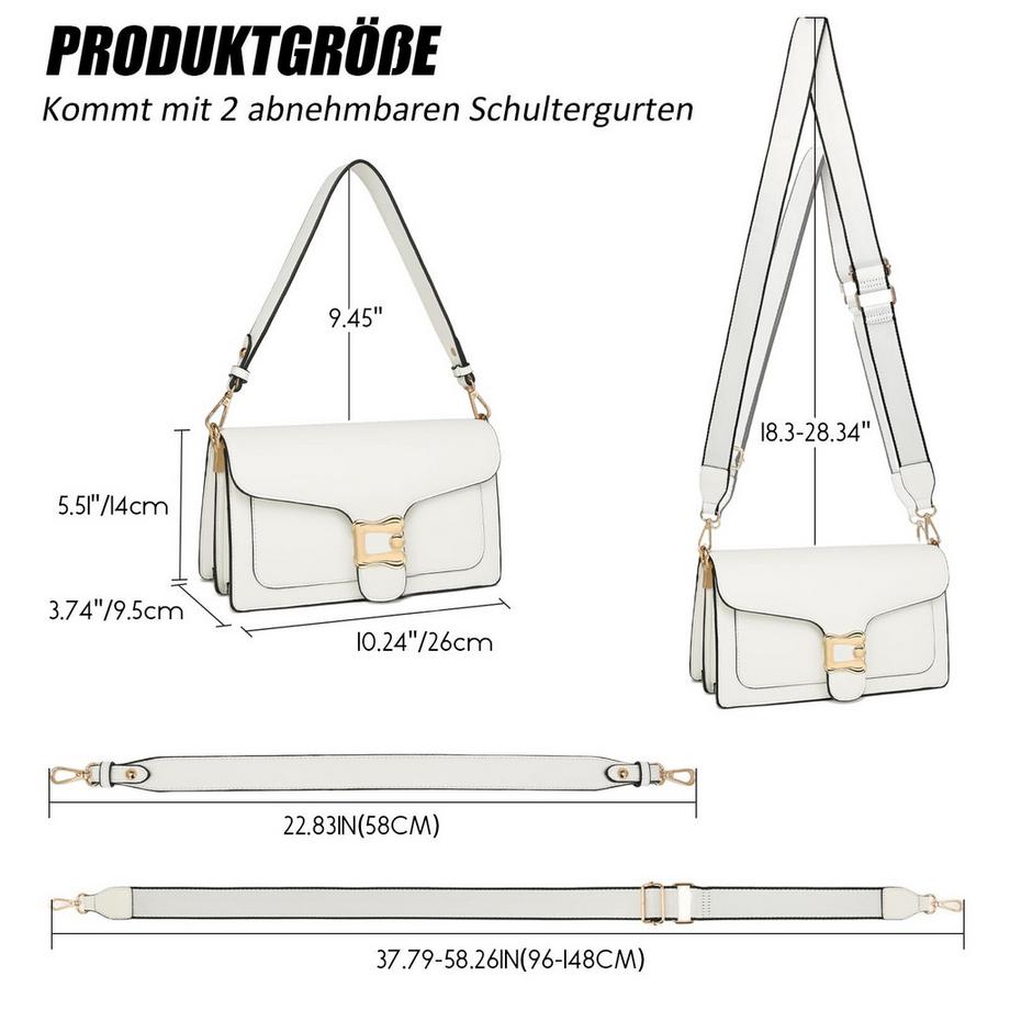 Only-bags.store Umhängetasche Clutch mit 2 abnehmbaren breiten Riemen Kreditkartenfächer  