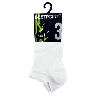 Bestpoint  Socquettes en Bambou, Blanc - Lot de 3 