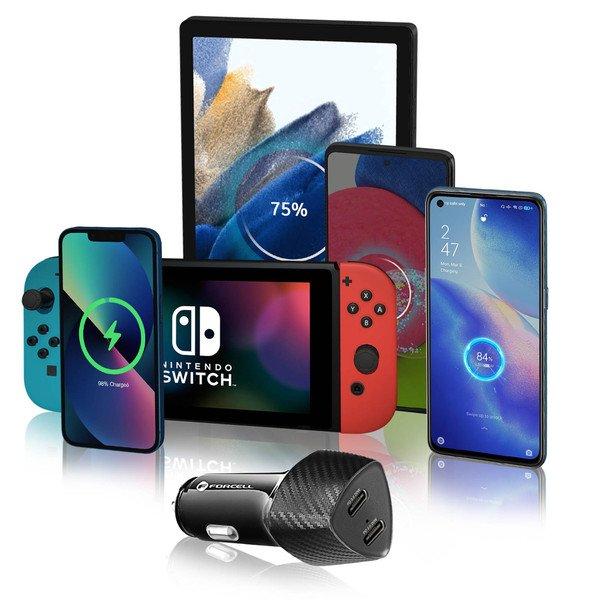 Avizar  Chargeur Voiture 2x USB-C 40W 