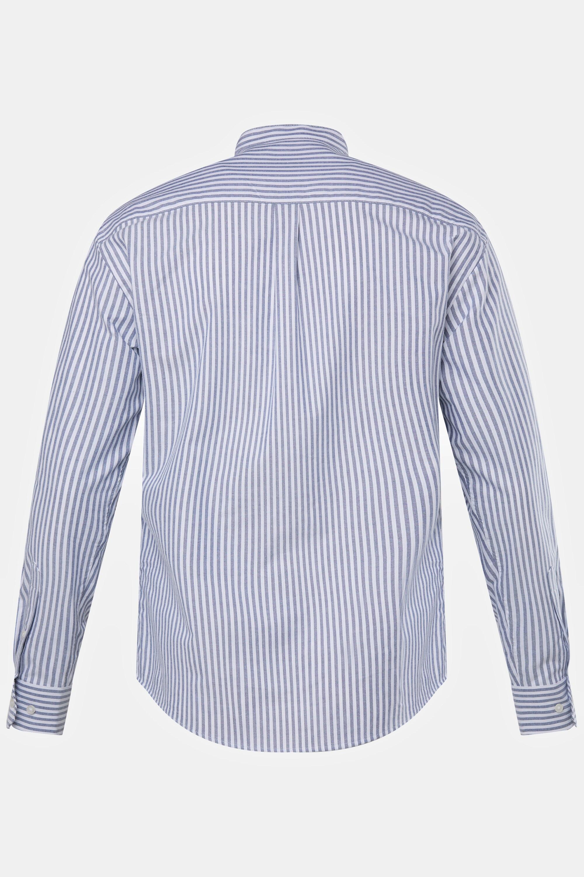 JP1880  Camicia in Oxford dalla vestibilità moderna con maniche lunghe e colletto alla coreana, fino alla tg. 8XL 