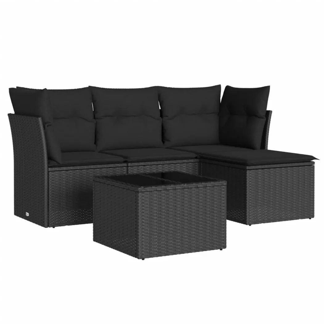 VidaXL - Garten sofagarnitur poly-rattan, One Size, Schwarz