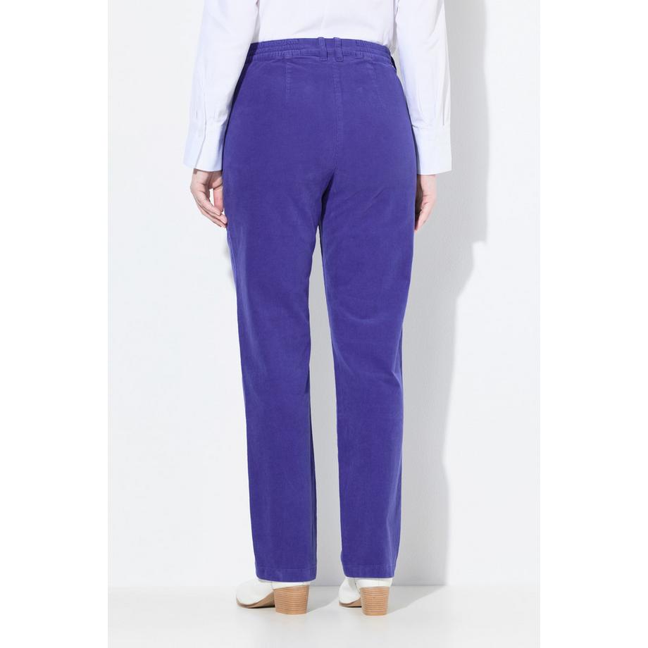 Ulla Popken Pantaloni Mony in Velluto a Coste Vita Comoda Tasche con Cerniera  