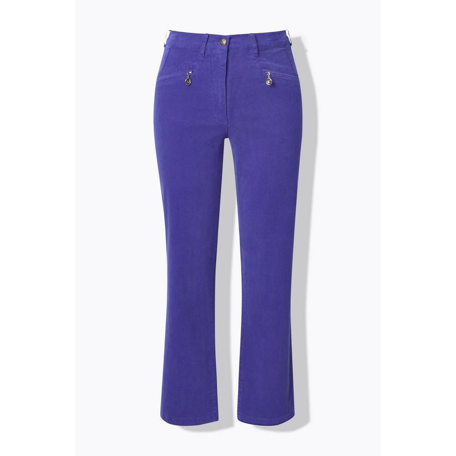 Ulla Popken Pantaloni Mony in Velluto a Coste Vita Comoda Tasche con Cerniera  