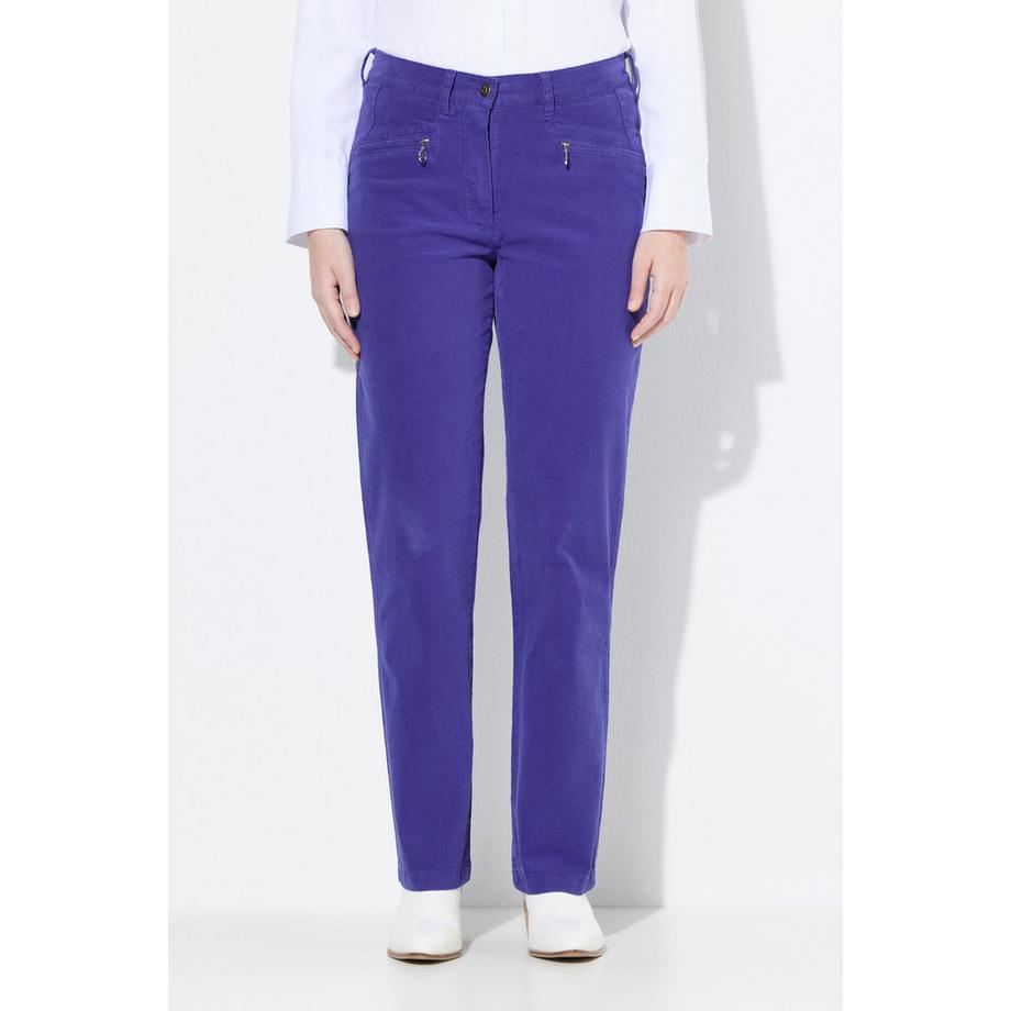 Ulla Popken Pantaloni Mony in Velluto a Coste Vita Comoda Tasche con Cerniera  