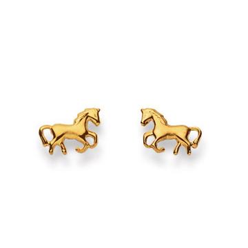 Clous d'oreilles cheval or jaune 750, 10mm