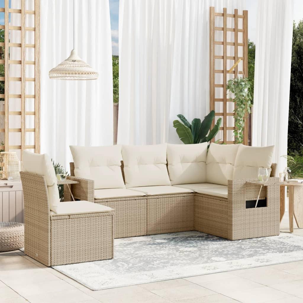 VidaXL set divano da giardino Polirattan  