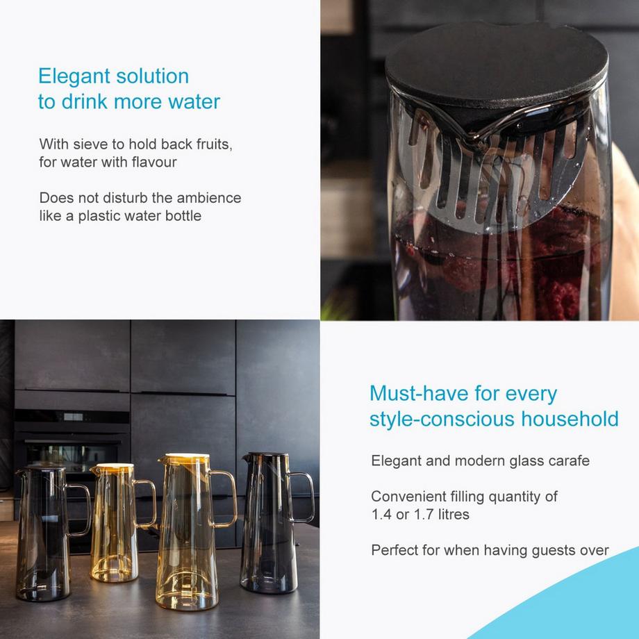 Intirilife Intirilife Karaffe Kanne aus Glas in Amber  