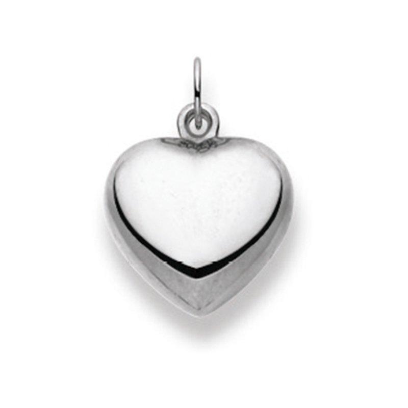 MUAU Schmuck  Pendentif coeur or blanc 750, 18x13mm 