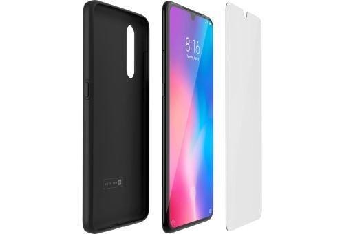 XIAOMI  Coque pour  Mi9 Noir + Verre trempé 