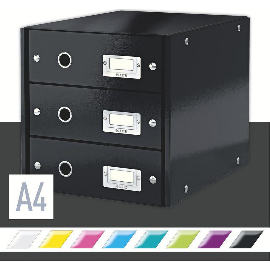 Leitz Schubladenbox mit 3 Schubladen Schwarz  