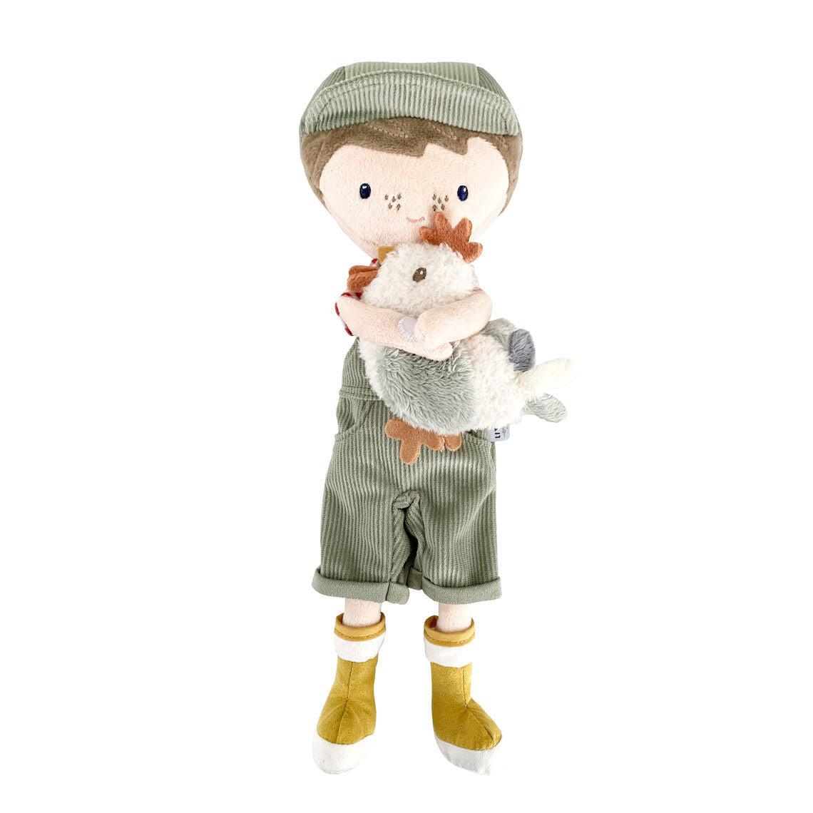 Little Dutch  Kuschelpuppe farmer Jim mit Huhn 35cm 