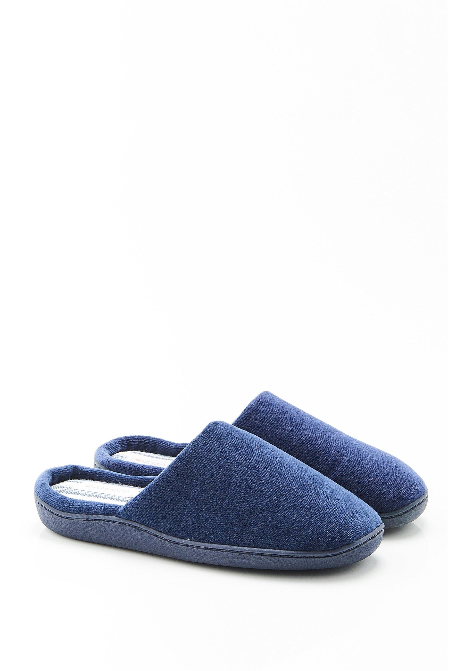 Image of Samtpantoffeln. Unisex Blau 40