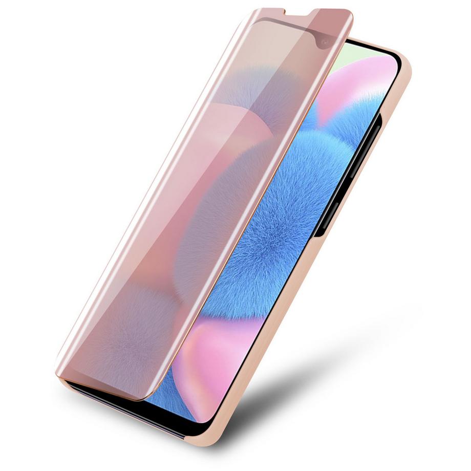 Cadorabo  Coque pour Samsung Galaxy A50 / A30s / A50s en KUNZIT ROSE - Housse Protection Miroir Clear View - Pochette de Protection avec Fonction de Support Protection à 360 Degrés Style Livre Ultra Slim Case 