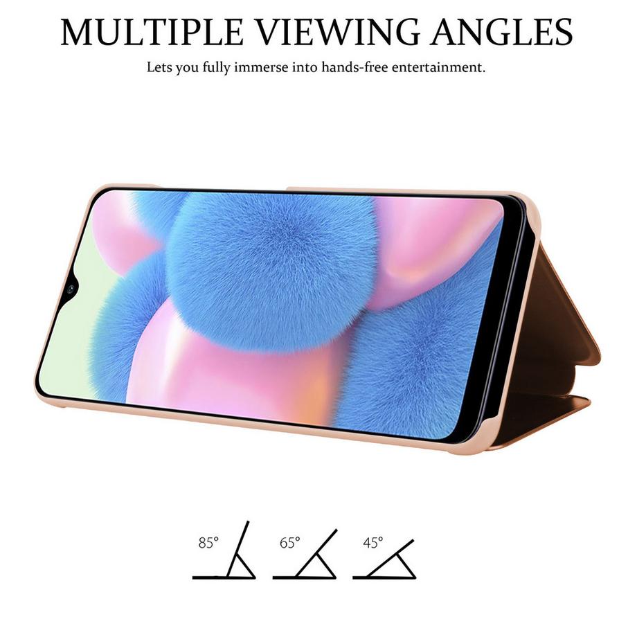 Cadorabo  Coque pour Samsung Galaxy A50 / A30s / A50s en KUNZIT ROSE - Housse Protection Miroir Clear View - Pochette de Protection avec Fonction de Support Protection à 360 Degrés Style Livre Ultra Slim Case 