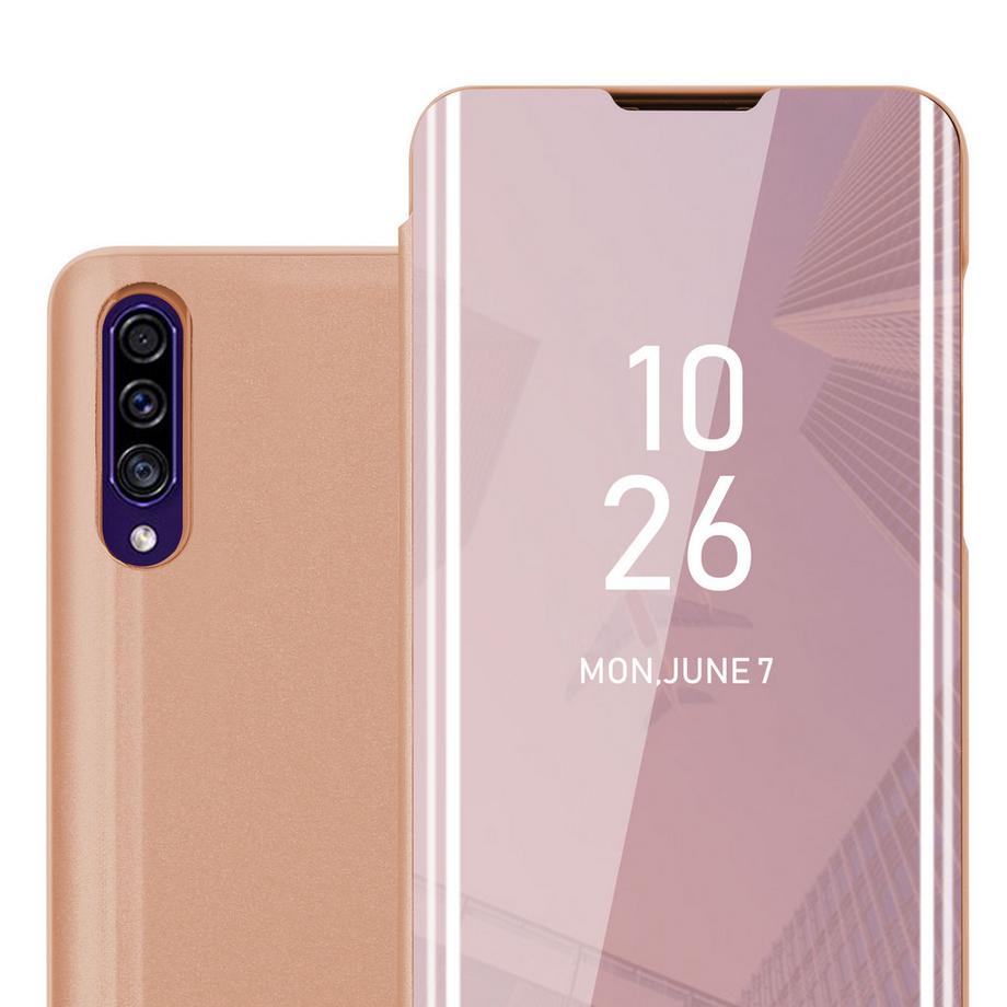 Cadorabo  Coque pour Samsung Galaxy A50 / A30s / A50s en KUNZIT ROSE - Housse Protection Miroir Clear View - Pochette de Protection avec Fonction de Support Protection à 360 Degrés Style Livre Ultra Slim Case 