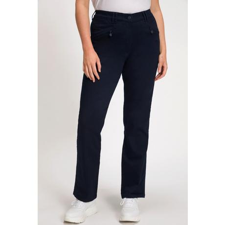 Ulla Popken  Pantaloni basic elasticizzati modello Mony in tessuto che non sbiadisce con taglio della gamba leggermente affusolato 