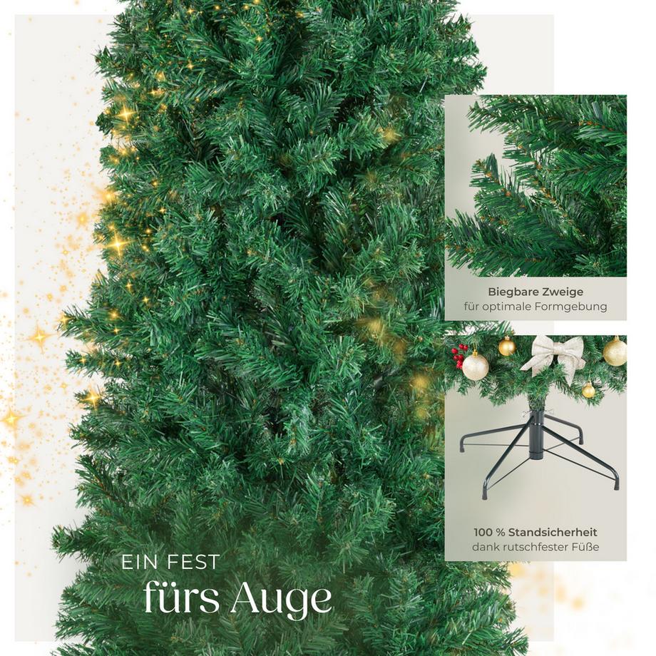 Tectake Weihnachtsbaum Comet verschiedene Größen, künstlich in Grün, mit dichten Nadeln detailliert und naturgetreu  