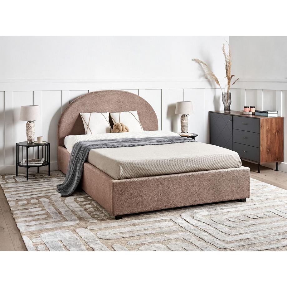 Beliani Letto contenitore en Bouclé  VAUCLUSE  
