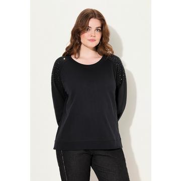 Sweat-shirt oversize, col rond et manches longues. Rivets fantaisie.