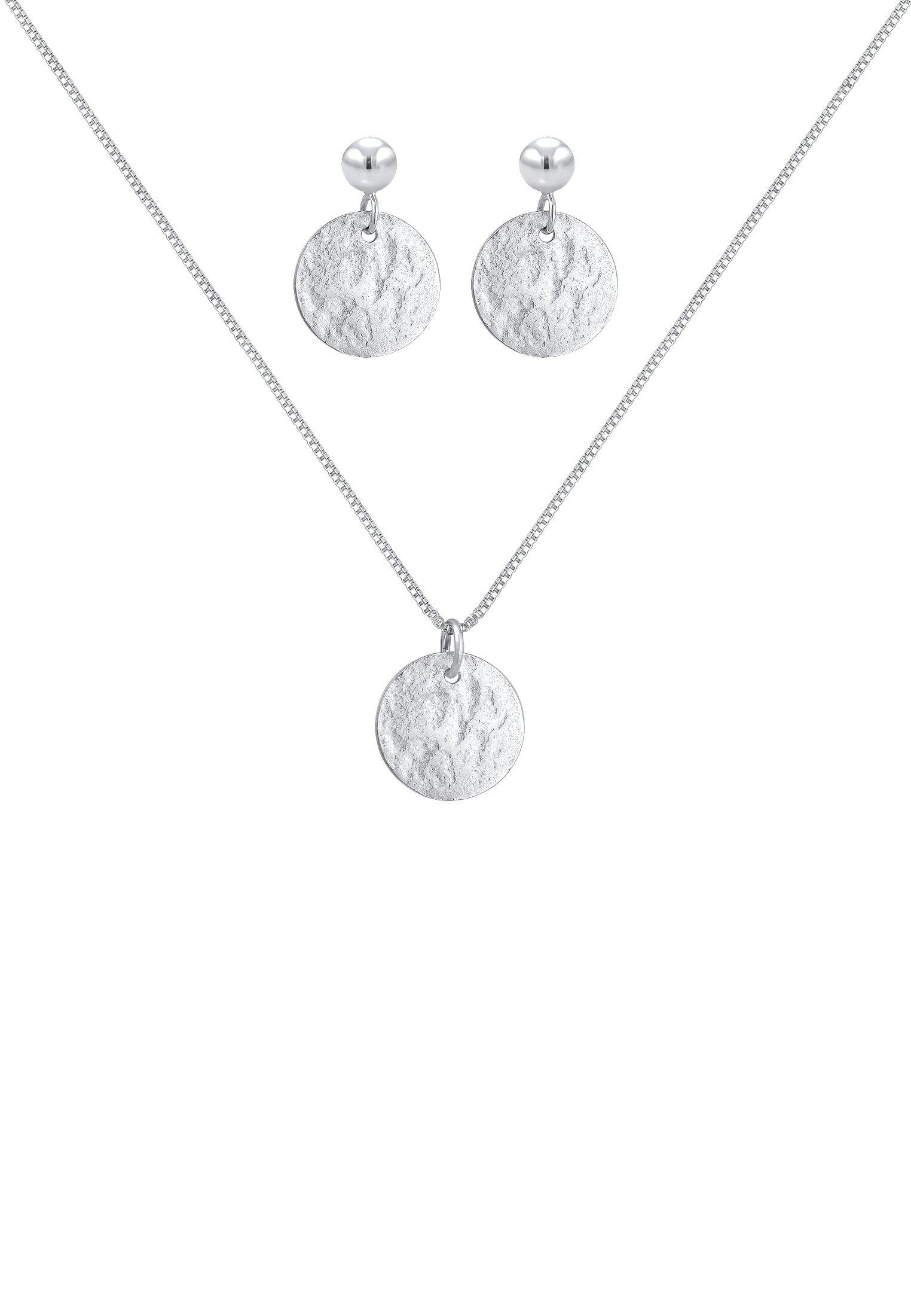 Elli  Ensemble de Bijoux Femmes Plaquette Pendentif Organique Boule Set Pendentif D'oreilles 