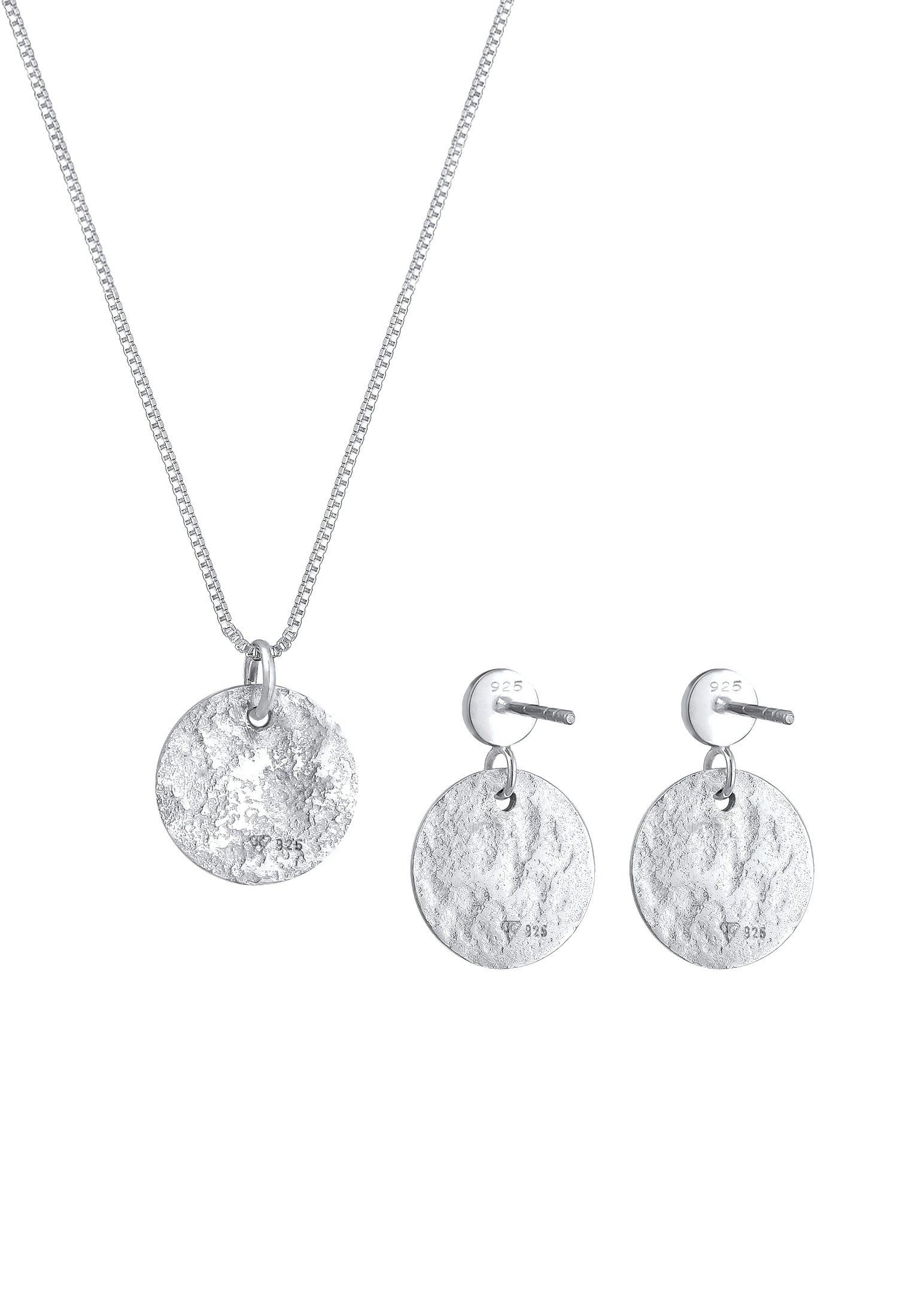 Elli  Ensemble de Bijoux Femmes Plaquette Pendentif Organique Boule Set Pendentif D'oreilles 